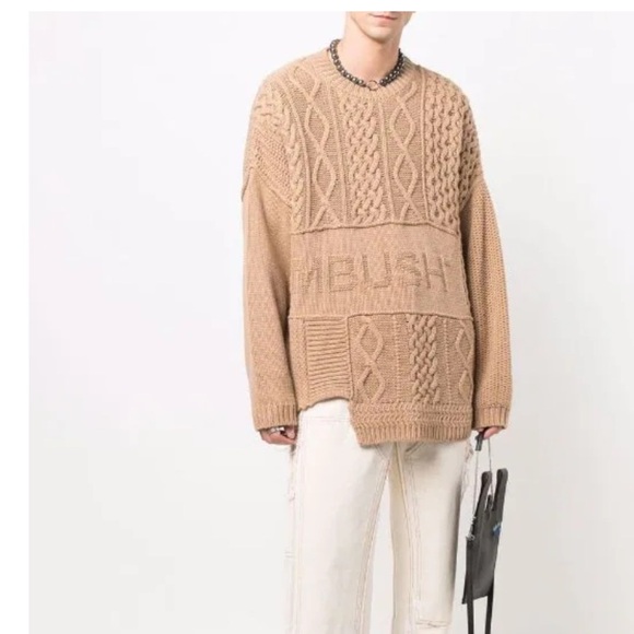 NWT AMBUSH Asymmetrical Patchwork Cable-knit Jumper - Picture 5 of 13